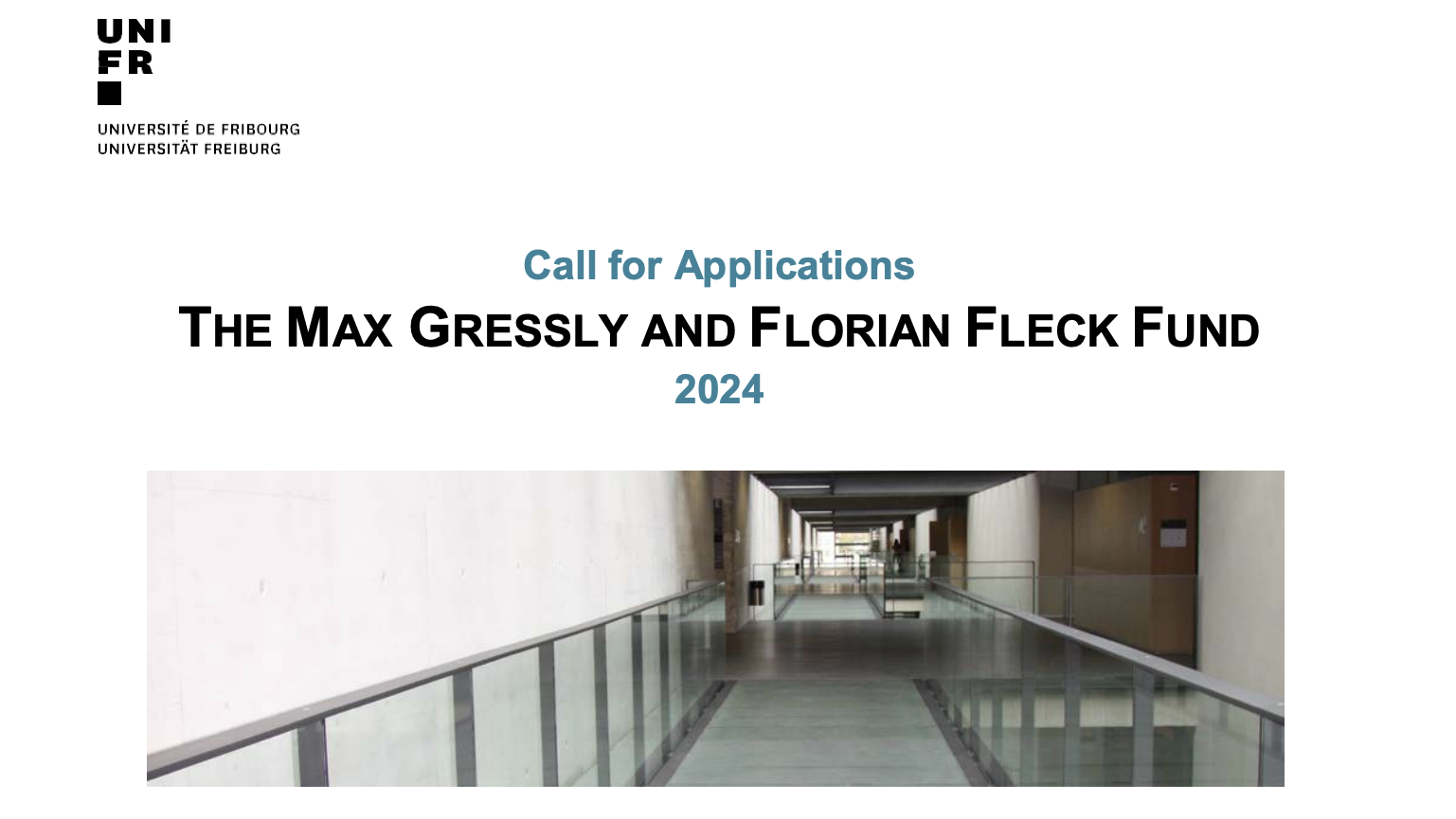 Call for applications – The Max Gressly and Florian Fleck Fund