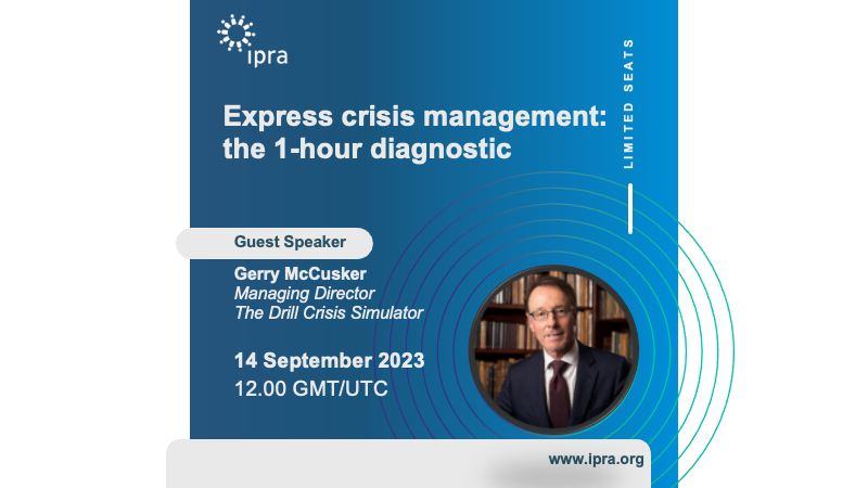 IPRA’s webinar: Express crisis management: the 1-hour diagnostic